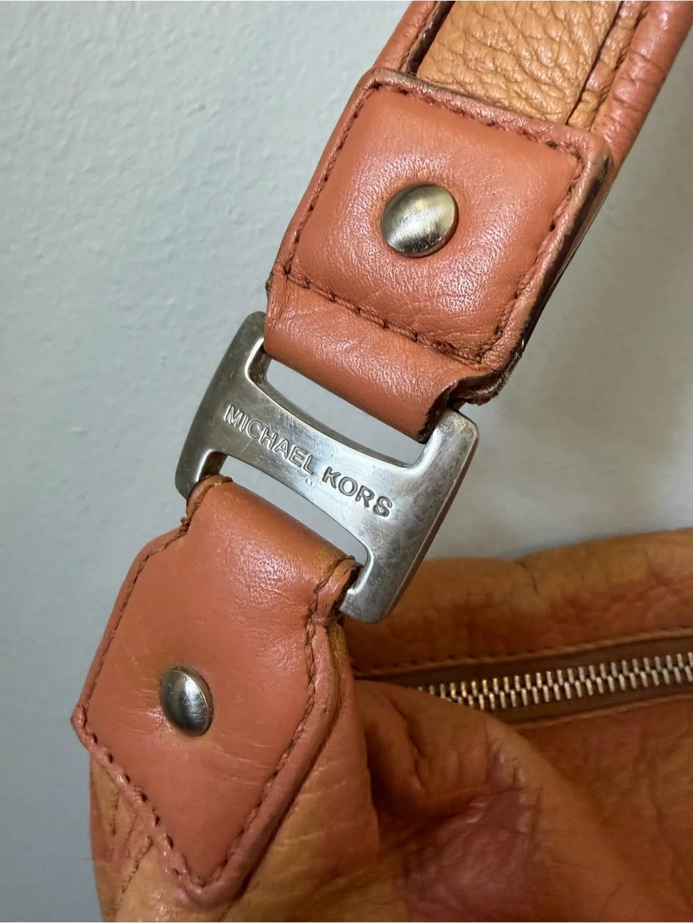 Michael Kors Ranger Hobo Bag Burnt Cognac Leather Cargo Shoulder Purse